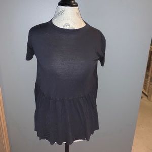 Urban Outfitters Dark Grey Peplum Tee Size XS